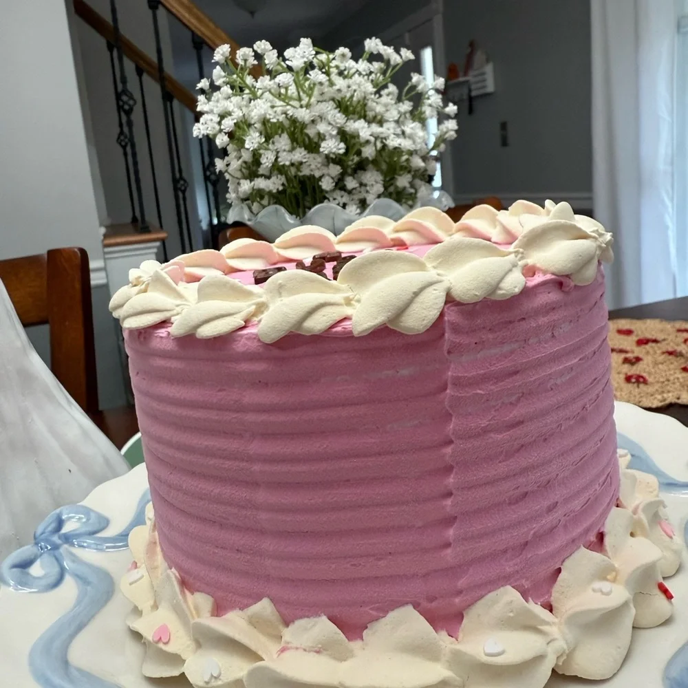 Faux Pink and White Celebration Cake